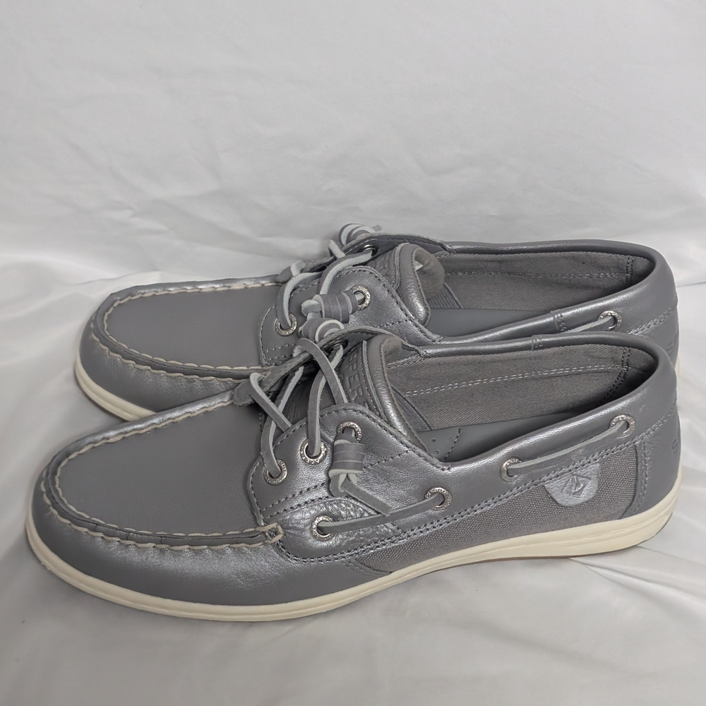 Women's Silver Sperry Top-Sider Boat Shoes